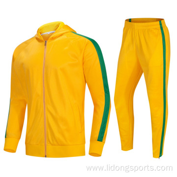 Plain Blank Casual Polyester Fleece Gym Hooded Tracksuits